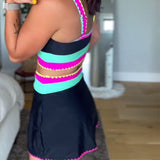 Rumba | Tankini s prugama u boji s suknjom