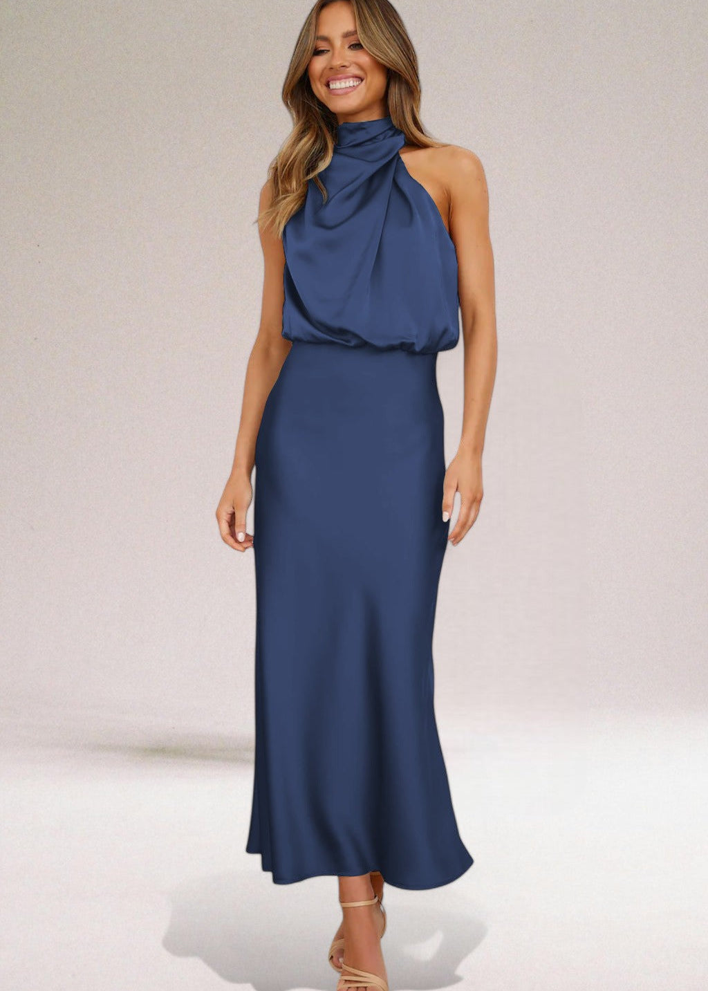 Flavia | Halter haljina od glamuroznog satena