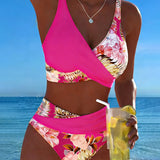 Hibisco | Cvjetni Bikini s Preklopom i Visokim Donjim Dijelom