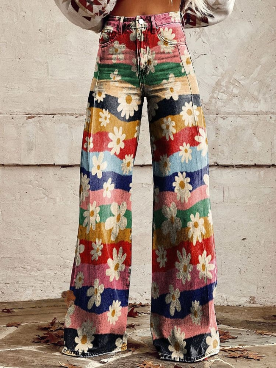 Léon - Elegantni Cvjetni Pantaloni