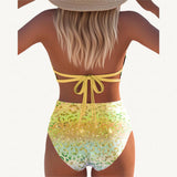 Sirena | Bikini Halter s Gradijentnim Leopard Printom