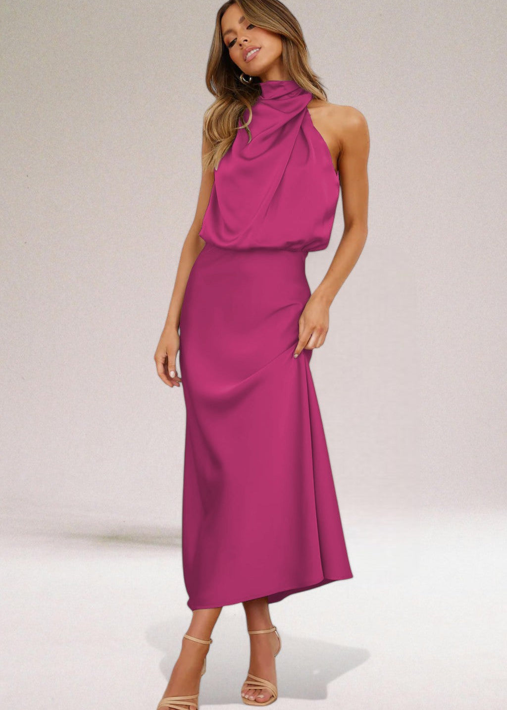 Flavia | Halter haljina od glamuroznog satena