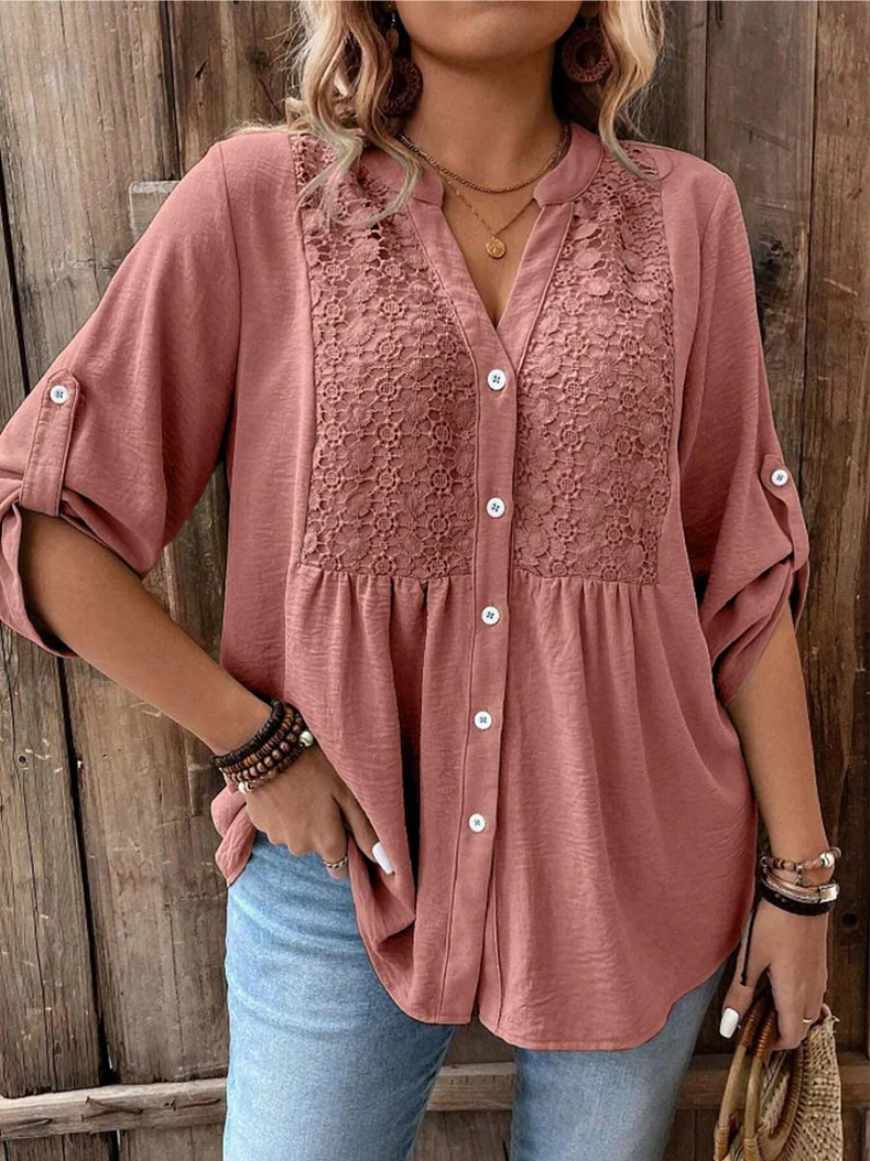 Noor – Bluza s V-izrezom i dugmadima