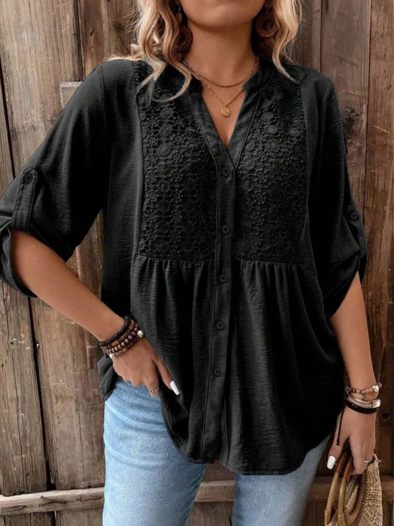 Noor – Bluza s V-izrezom i dugmadima