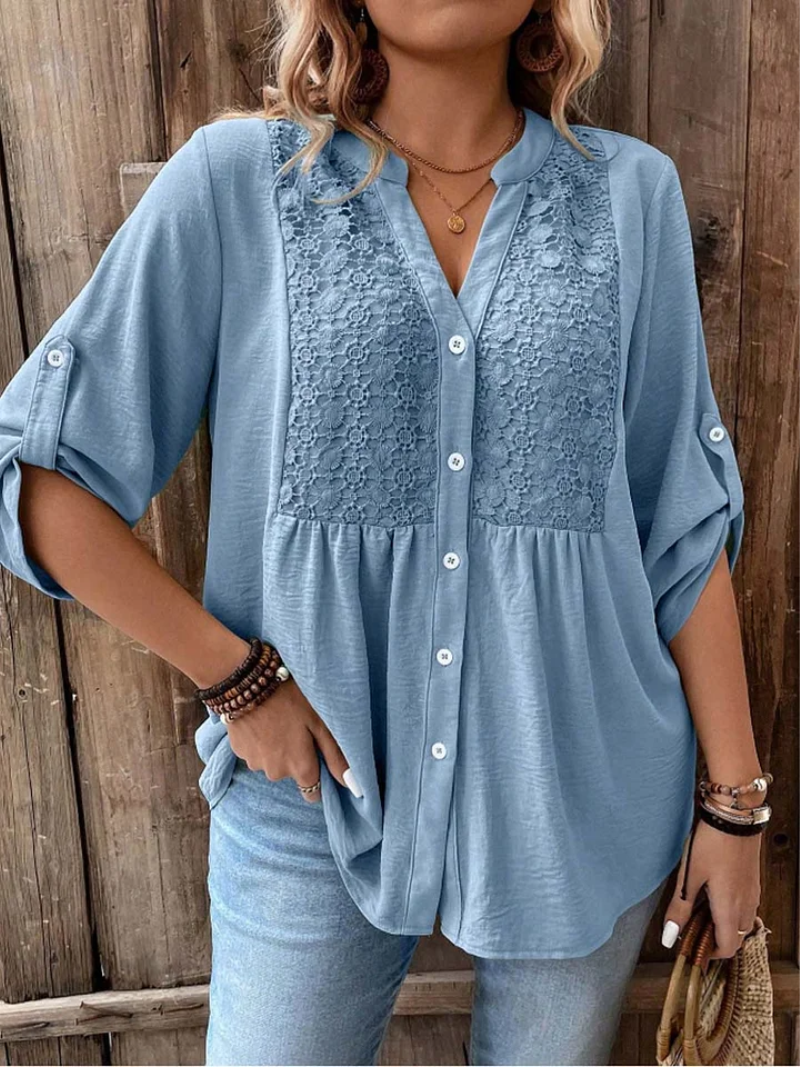 Noor – Bluza s V-izrezom i dugmadima