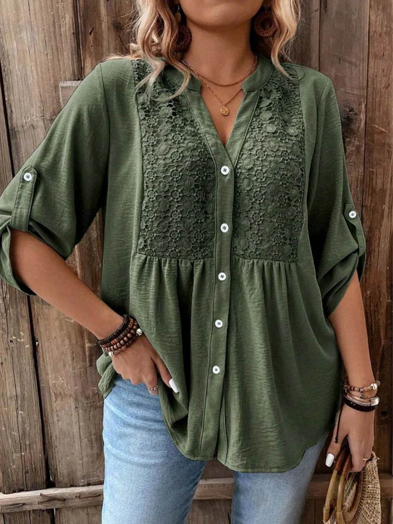 Noor – Bluza s V-izrezom i dugmadima