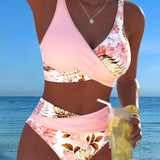 Hibisco | Cvjetni Bikini s Preklopom i Visokim Donjim Dijelom