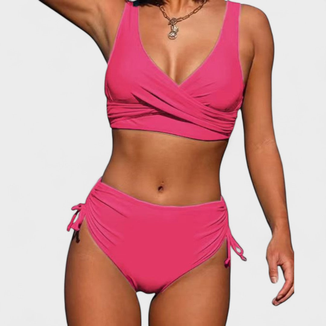 Helena - Bikinij s visokom strukom i preklopnim topom