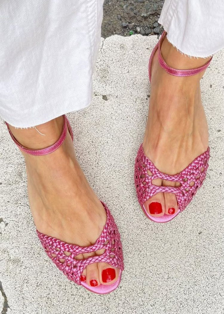 Isadora™ | Zlate Pletene Sandale