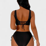 Helena - Bikinij s visokom strukom i preklopnim topom