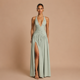 Haljina Kristina™ - Fluidna Elegancija s Halter Izrezom