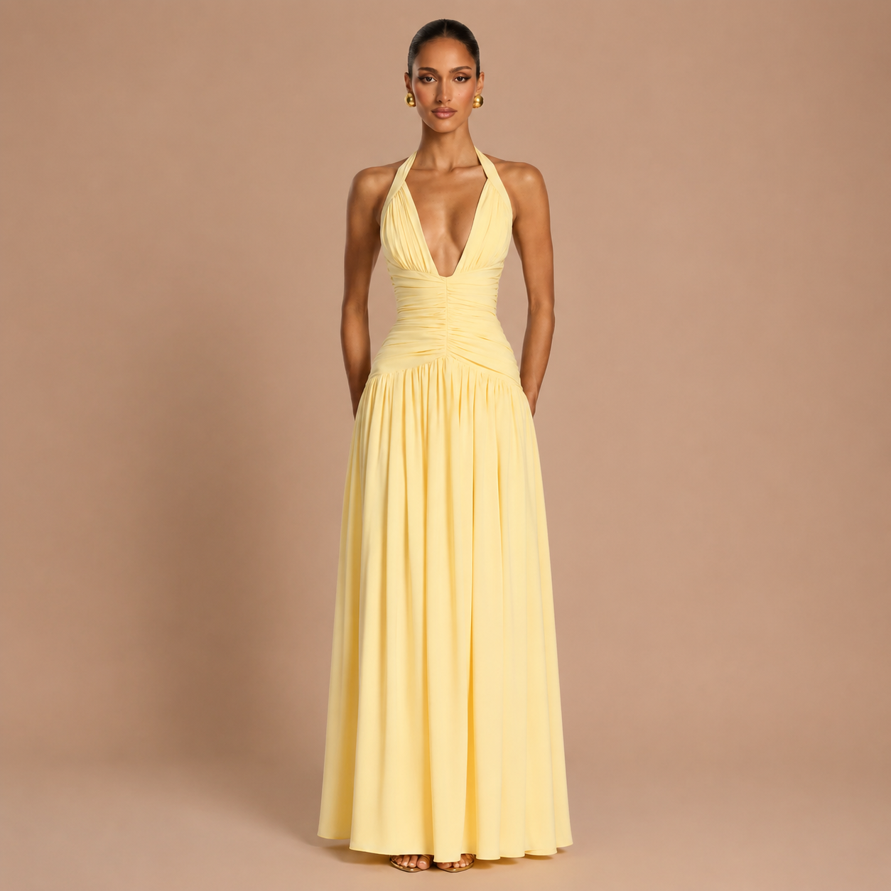 Haljina Kristina™ - Fluidna Elegancija s Halter Izrezom