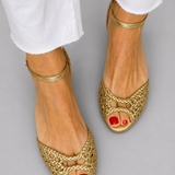 Isadora™ | Zlate Pletene Sandale