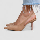 Marlena - Pumps slingback nude sa finim potpeticom