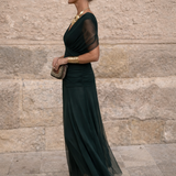 Olivia - Elegantna duga svečana haljina sa V-izrezom