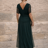 Olivia - Elegantna duga svečana haljina sa V-izrezom