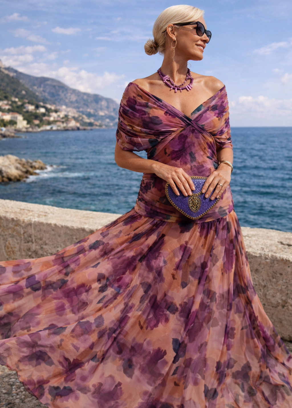 Olivia - Elegantna duga svečana haljina sa V-izrezom
