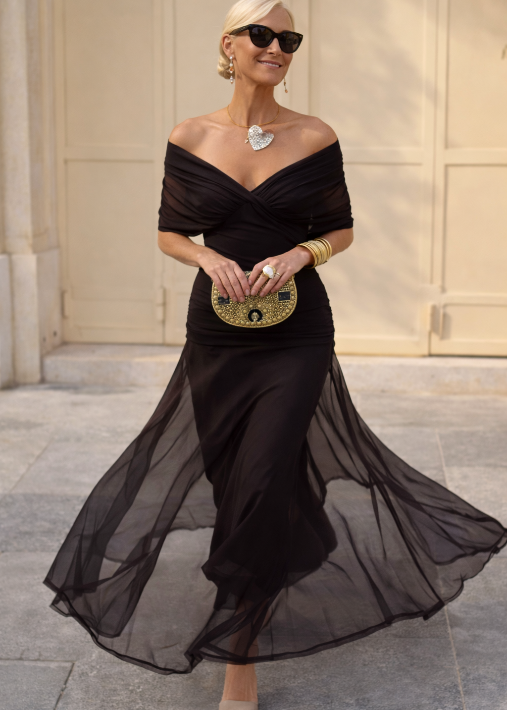 Isabel - Elegantna duga svečana haljina sa V-izrezom