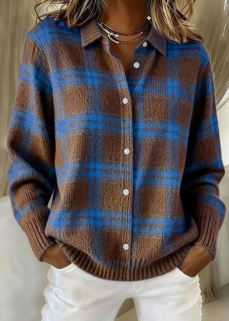Nina - Cardigan Doux à Carreaux