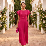 Seraphina | Elegantna Maxi Haljina S Pliseom I Svezanom Strukom