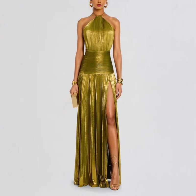 Aurora - Elegantna Dugačka Plisirana Haljina