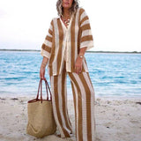 Zenaida™ | Kontrastni Krojeni Kimono i Hlače