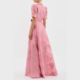 Beatrice™ | Roze haljina sa puff rukavima