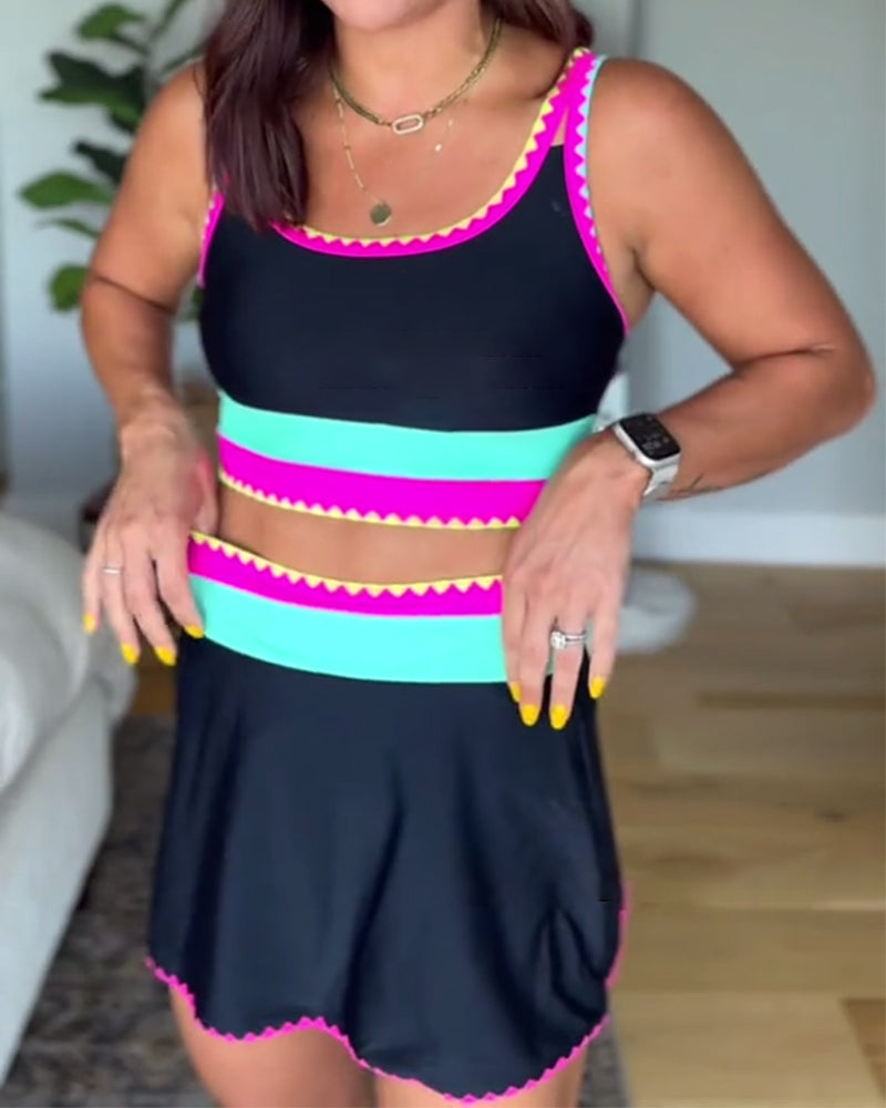 Rumba | Tankini s prugama u boji s suknjom