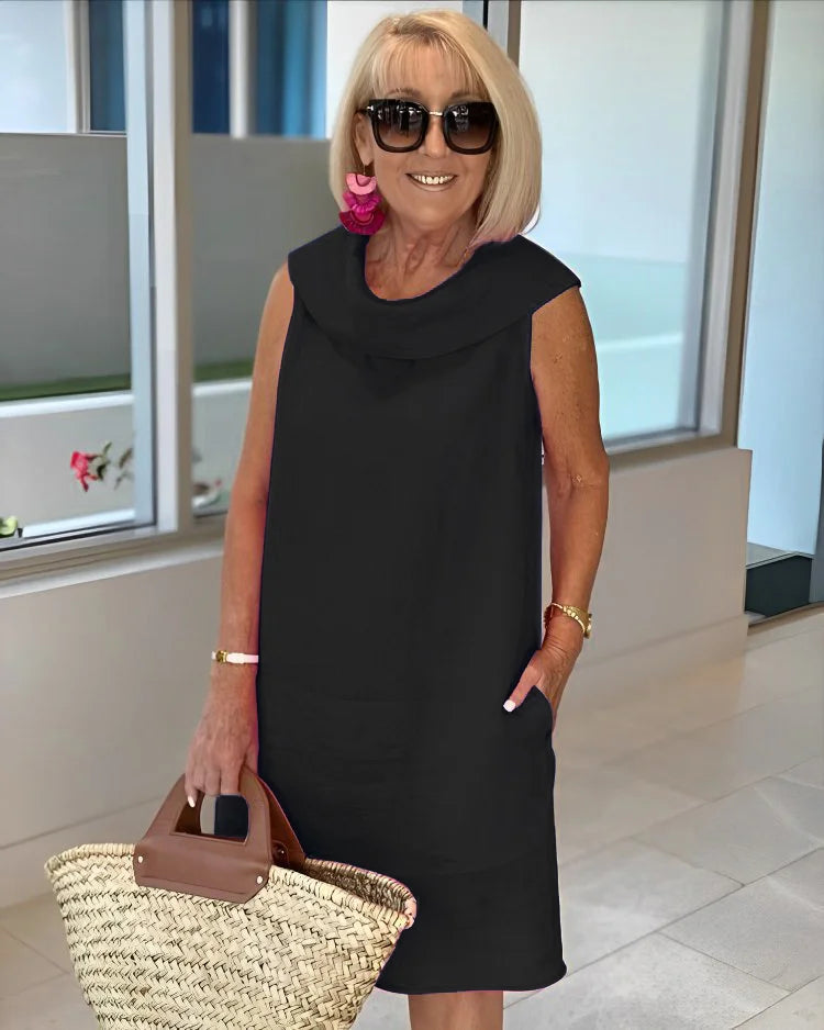 LOUISE -Elegantna haljina bez rukava s uskim krojem i laskavom siluetom