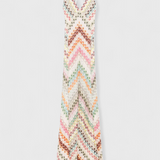Agustina - Dugačka čipkasta haljina sa V izrezom i zig-zag uzorkom