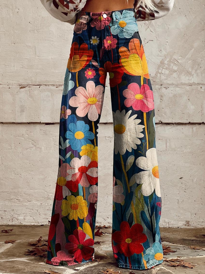 Léna - Široke Cvjetne Pantalone